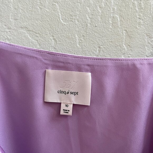NEW Cinq a Spet Lavender Purple Silk Rhinestone Strap Mini Dress - Picture 9 of 12
